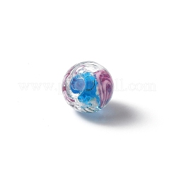 Ручная серебряная фольга стеклянные бусины Lampwork&nbsp;GLAA-WH0036-03B