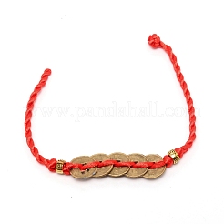 Китайские монеты удачи фэн-шуй монеты звенья браслет&nbsp;BJEW-WH0011-12