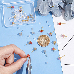 12 пара двухцветных латунных сережек-гвоздиков с кубическим цирконием&nbsp;KK-UN0001-82