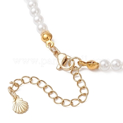 Ожерелья из круглых белых жемчужин диаметром 4 мм&nbsp;NJEW-JN05702