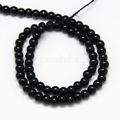 Черные круглые стеклянные бусины хрусталя&nbsp;EGLA-F037-4mm-B03