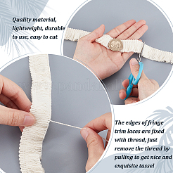 40 ярд хлопчатобумажной кружевной ленты с кисточками для одежды&nbsp;DIY-PH0031-34B