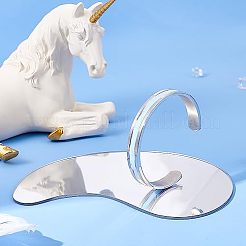 1 шт. браслет-манжета из нержавеющей стали 201 в форме буквы С с рифленой отделкой&nbsp;STAS-UN0052-35