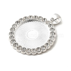 Плоские сеттинги кулон кабошон круглый сплав горный хрусталь&nbsp;X-ALRI-T351-01S