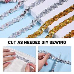 2 рулон двухцветной полиэстеровой ленты с бахромой и пайетками&nbsp;OCOR-GL0001-34