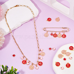 32 шт. 5 стиля позолоченных эмалевых подвесок из сплава&nbsp;ENAM-TA0003-13B