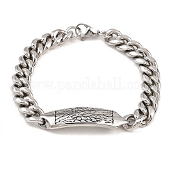 Браслеты из кубинской цепочки из нержавеющей стали 304 для мужчин и женщин&nbsp;BJEW-G766-05P-02
