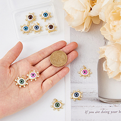 10шт 5 цвета латунные микропаве прозрачные кубические циркониевые подвески&nbsp;ZIRC-DC0001-21