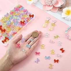 200шт 10 цвета прозрачные акриловые бусины&nbsp;TACR-PA0001-11