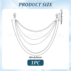 Ремни из сплава многослойные цепные для брюк&nbsp;AJEW-WH20018-131