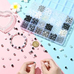 DIY наборы для изготовления ожерелий и браслетов черно-белой серии&nbsp;DIY-CJ0001-75