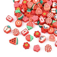 100шт 10 стиля ручной работы бусины из полимерной глины&nbsp;CLAY-FP0001-19