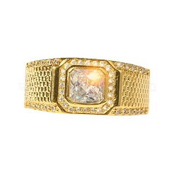 Кольца для мужчин из нержавеющей стали 304 с микропаве из прозрачных кубических цирконий&nbsp;FS-WGB72EF-03