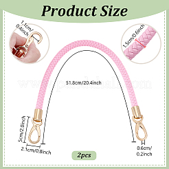 Круглые плетеные шнуры для сумок из искусственной кожи с застежками из цинкового сплава&nbsp;FIND-WH0126-941C-02