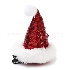 Блестки новогодняя шапка полиэстер аллигатор заколки для волос для женщин девочек&nbsp;AJEW-M012-03A