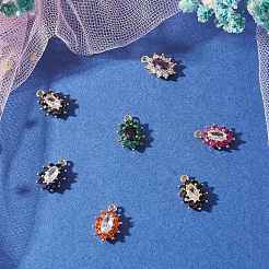 10 шт. экологически чистые латунные подвески из кубического циркония с микропаве&nbsp;ZIRC-SZ0003-70