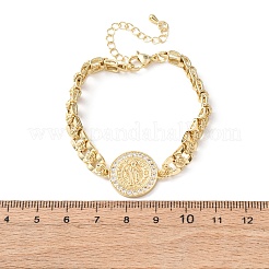 Латунные браслеты с микропаве из прозрачных кубических цирконий для женщин&nbsp;BJEW-G769-01G