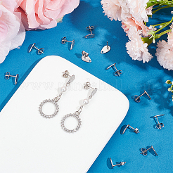 40 шт. 5 стиля фурнитуры для сережек-гвоздиков из нержавеющей стали 304&nbsp;STAS-UN0057-65