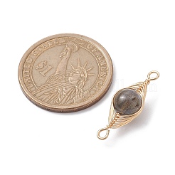 Подвески с медной проволокой из натурального лабрадорита&nbsp;PALLOY-JF02518-02