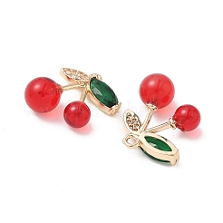 Подвески из латуни и стекла с микропаве из кубических цирконий&nbsp;KK-S532-08KCG