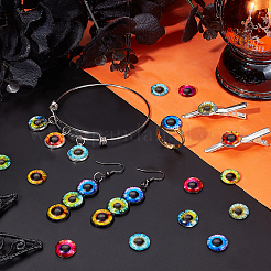 Светящиеся глаза печатные стеклянные кабошоны&nbsp;GGLA-PH0001-22B