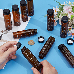 Стеклянные флаконы со шкалой и черной прорезной крышкой&nbsp;AJEW-WH0031-92