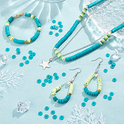 10 нить плоских круглых бусин из полимерной глины ручной работы&nbsp;CLAY-PH0001-44S