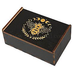 Прямоугольные гравированные фанерные деревянные коробки для хранения таро с раздвижной крышкой&nbsp;CON-WH20008-10C