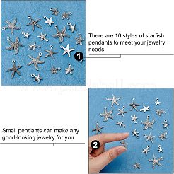 Подвески в форме морских звезд / морских звезд из сплава в тибетском стиле&nbsp;TIBEP-PH0001-14AS-RS