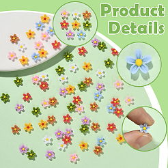 240 шт. 8-х цветные кабошоны из смолы сакуры&nbsp;FIND-SC0019-68