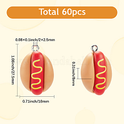 Подвески из непрозрачной смолы 60 шт.&nbsp;RESI-SC0006-42