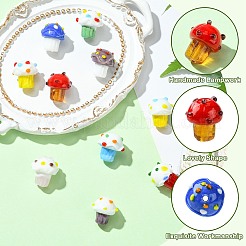 10шт 10 цвета бусины ручной работы с неровностями лэмпворк&nbsp;LAMP-CJ0002-16