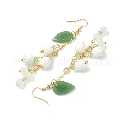 Болтающийся серьги стекло цветок&nbsp;EJEW-JE05378