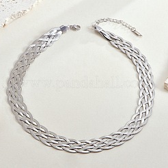 201 ожерелье из нержавеющей стали с цепочкой&nbsp;LS-NJEW-H085-01P