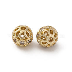 Латунные микро проложить кубического циркония бусы KK-C071-02G