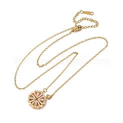 Ожерелья с подвеской из нержавеющей стали 304 «Clover» для женщин&nbsp;NJEW-M107-03G