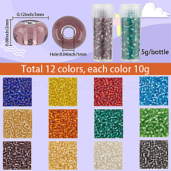 12 цвет круглый стеклянный бисер&nbsp;SEED-SC0001-56D