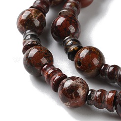 Нити бусин гуру из натуральной брекчиевидной яшмы с 3 отверстием G-K149-56