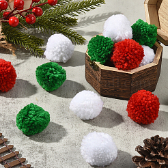 24 шт. 3-цветный шерстяной мягкий помпон&nbsp;DIY-SC0031-30A