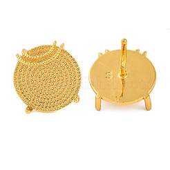 Фурнитура для сережек из латуни с круглой подставкой&nbsp;KK-G502-19B-G