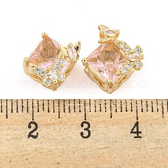 Покрытие стойки латунь микропаве прозрачные кубические циркониевые бусины&nbsp;KK-F089-35G-02