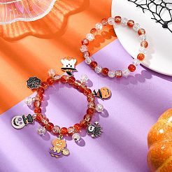 2 шт. браслеты из круглых стеклянных бусин с эффектом кракле&nbsp;BJEW-JB12484-03