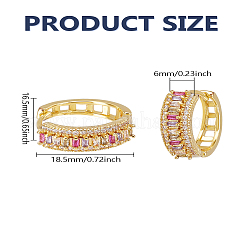 1 пара серег-колец из латуни с микропаве из кубического циркония&nbsp;EJEW-LP0004-84