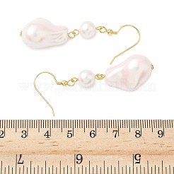 Серьги-подвески из искусственного жемчуга с гальваническим покрытием из нержавеющей стали 304&nbsp;LS-EJEW-Z129-18G