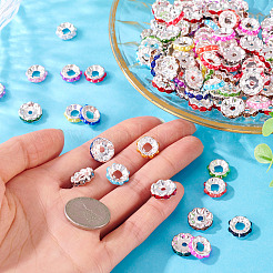 100 шт. Латунные бусины со стразами&nbsp;KK-TA0002-12