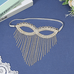 Маска для глаз с кисточками из цепочек из сплава страз для женщин&nbsp;AJEW-WH20006-209G