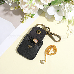 Прямоугольный держатель для кольца из искусственной кожи подвеска украшение AJEW-WH20054-027A