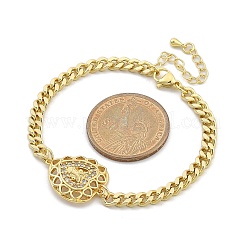 Латунные браслеты с микропаве из чистого кубического циркония&nbsp;BJEW-Z082-03G-03