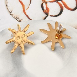 Серьги-гвоздики из нержавеющей стали 304 в форме солнца&nbsp;EJEW-K268-67G