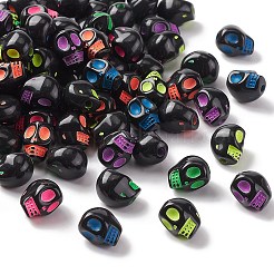 Непрозрачные черные акриловые бусины&nbsp;MACR-YW0002-80